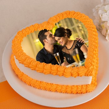 Heart Shape Photo Cake 1 Kg.